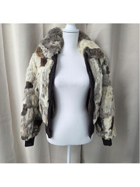Women's Rabbit Fur Patchwork Jacket Size S